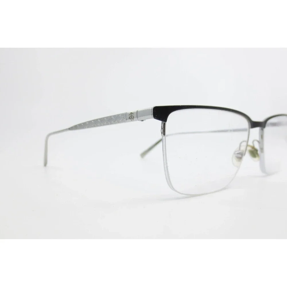 Brooks Brothers BB 1061 1637 Black Silver Semi Rimless Eyeglasses 55-17-145